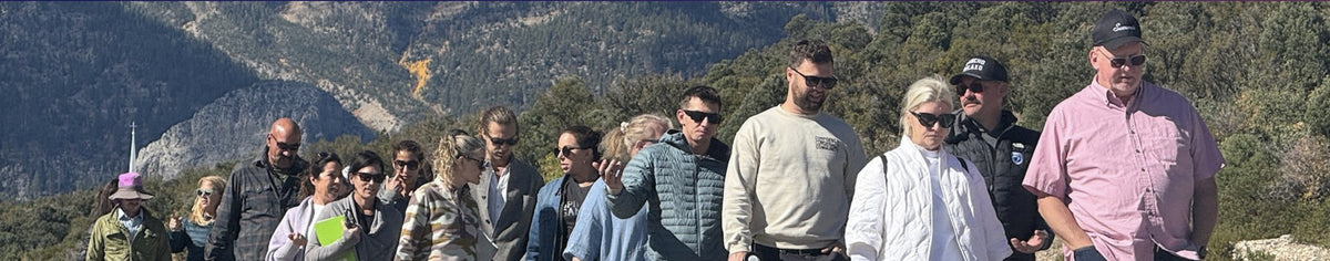 Hike with a purpose — the group walking in the hills