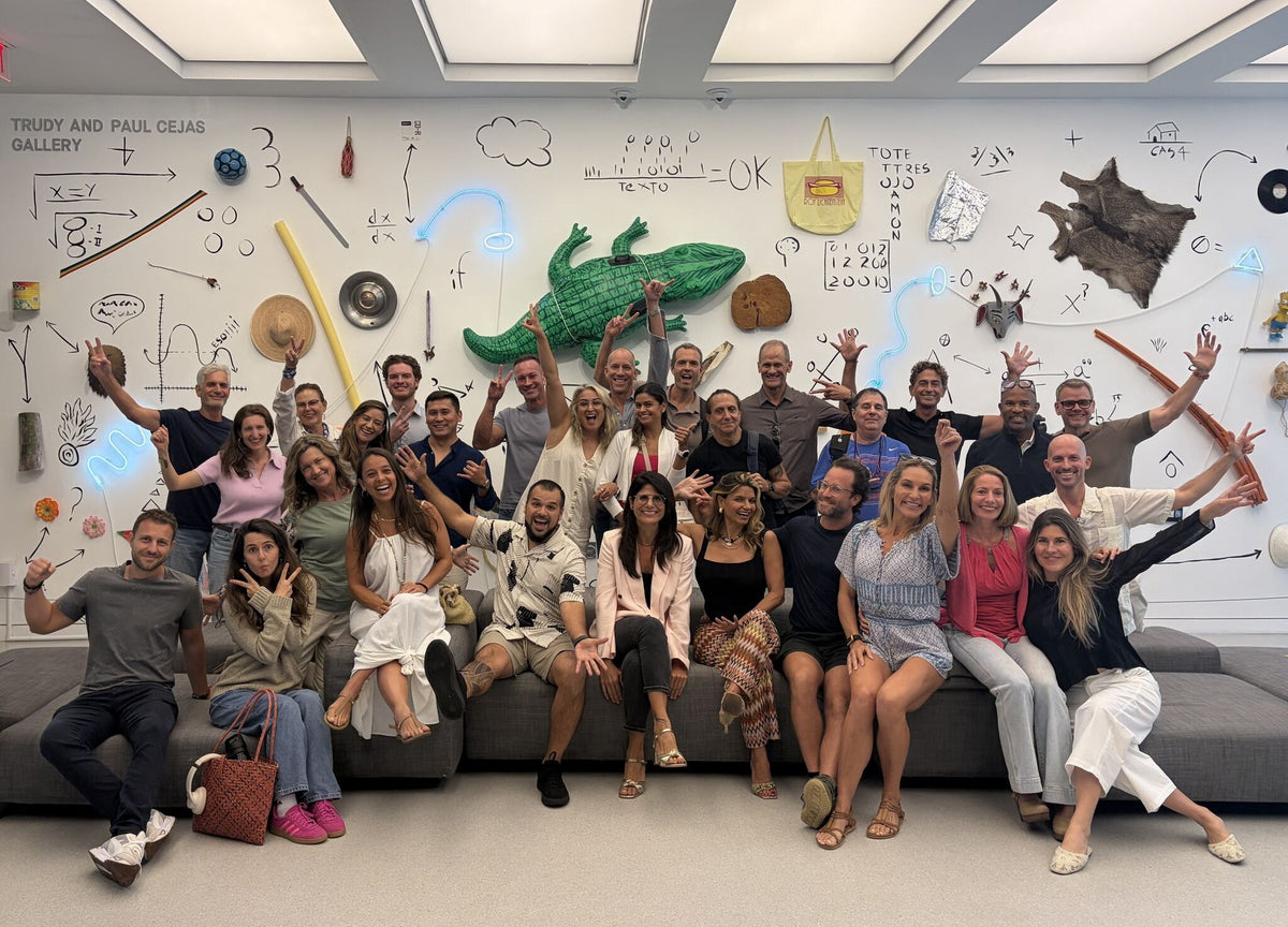 The group at The Collaboration Experiment, Trudy and Paul Cejas Gallery, The Bass Museum of Art